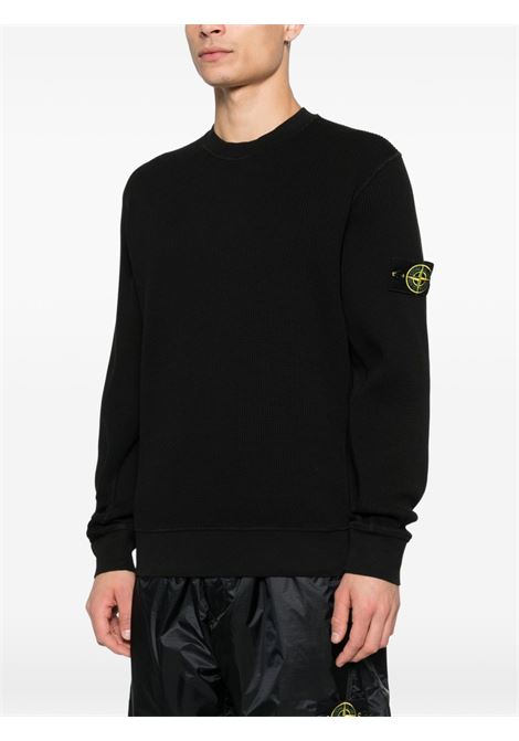 felpa 6100056 waffle fleece uomo nera STONE ISLAND | L1S15 6100056 S0044V0029